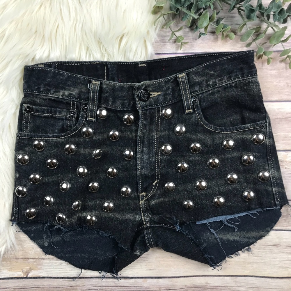 Vintage Levi’s Mid Rise Studded Cutoff Jean Shorts
